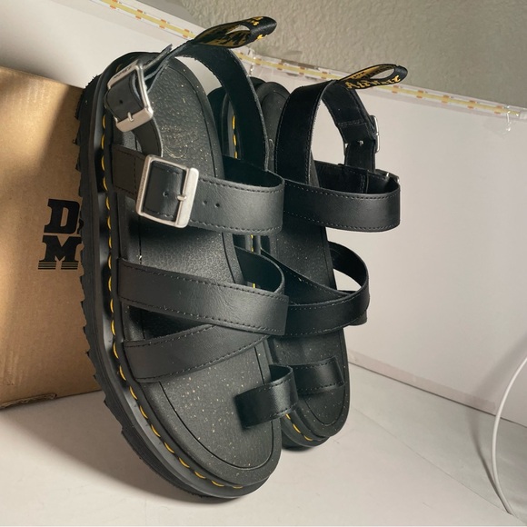 Dr. Martens Black Leather Buckle Sandals Size 9 - Picture 7 of 15